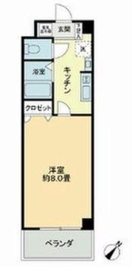 ベレーサ本山(1K/2階)の間取り写真