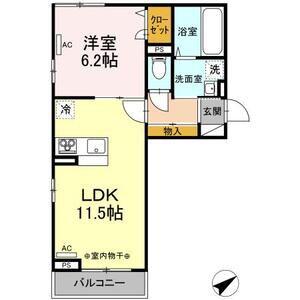 DーROOM新中道(1LDK/3階)の間取り写真