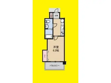 ラグゼ東三国II(1K/9階)の間取り写真