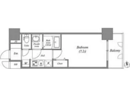 アドバンス名古屋アウリィ(1K/3階)の間取り写真