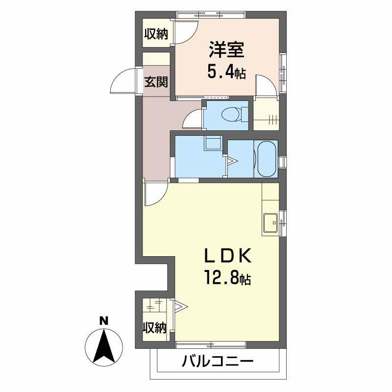 ミレニアムハイム2号館(1LDK/2階)の間取り写真