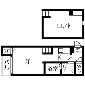 アーク東海通(1K/1階)の間取り写真