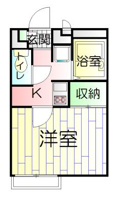 アクト六木(1K/1階)の間取り写真