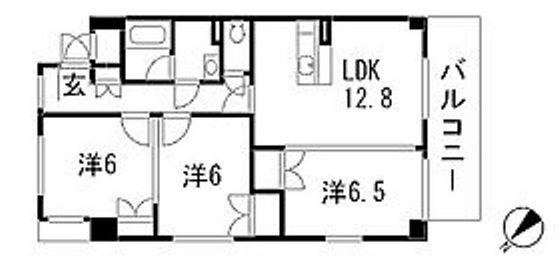 ホグワーツ(3LDK/2階)の間取り写真