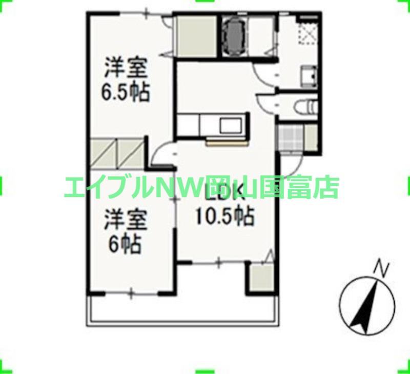 シャトレカタヤマ(2LDK/1階)の間取り写真