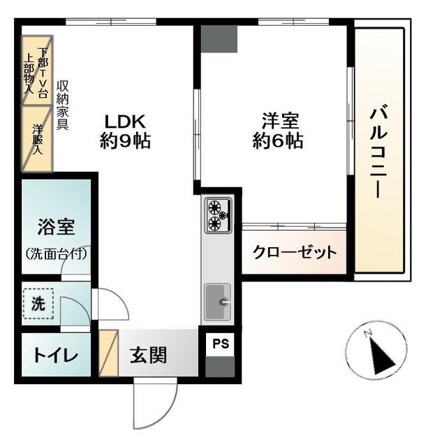 オンダビル(1LDK/5階)の間取り写真