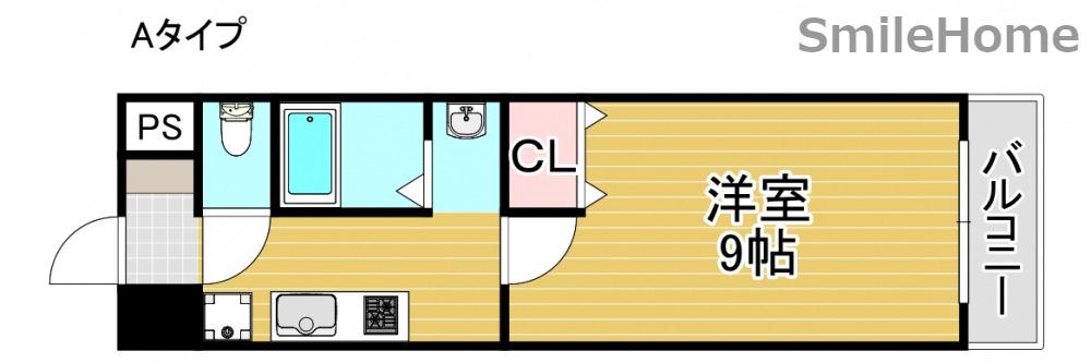 モンターニュロンドII(1K/2階)の間取り写真