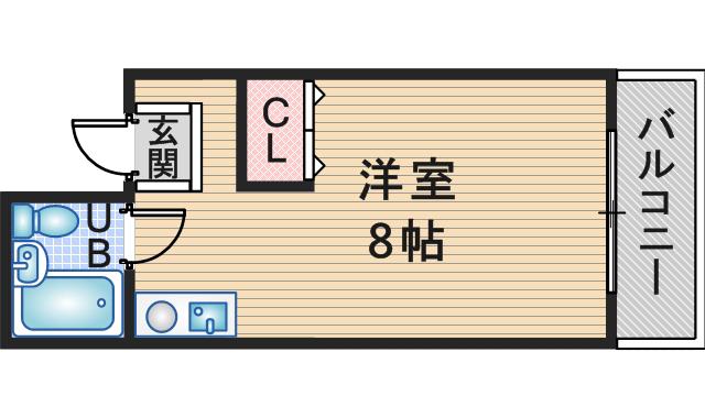 フォーエバー豊中(ワンルーム/3階)の間取り写真