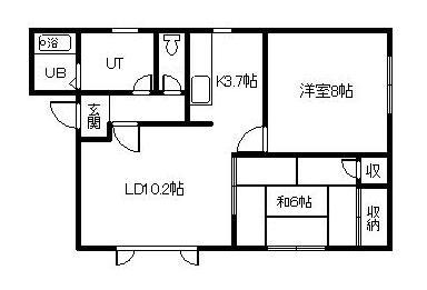 グリーンハイツ(2LDK/1階)の間取り写真