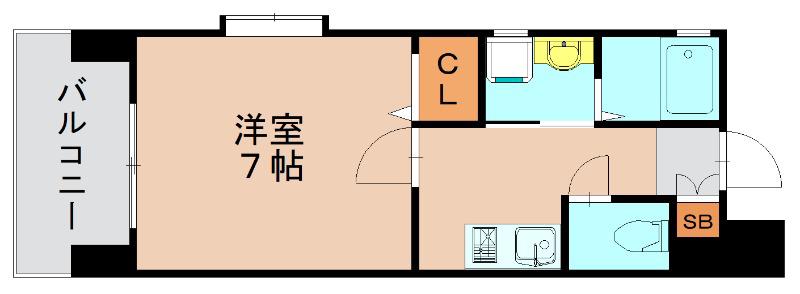 ピュアドームエタージュ箱崎(1K/3階)の間取り写真
