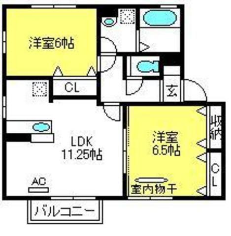 MOMO HOUSE II(2LDK/1階)の間取り写真