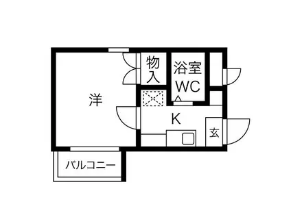 ザ・ハウス岩塚(1K/1階)の間取り写真