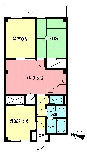 パ-クヒル東百合丘(3DK/2階)の間取り写真