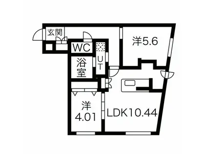 RESIDENCE SHINMEI MARUYAMA(2LDK/4階)の間取り写真