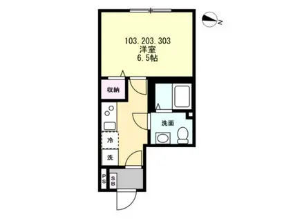 ベイルーム湘南平塚(1K/2階)の間取り写真