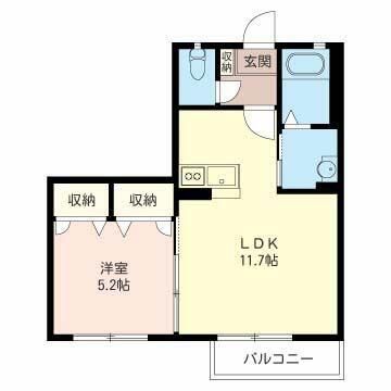 東屋 輝(1LDK/2階)の間取り写真