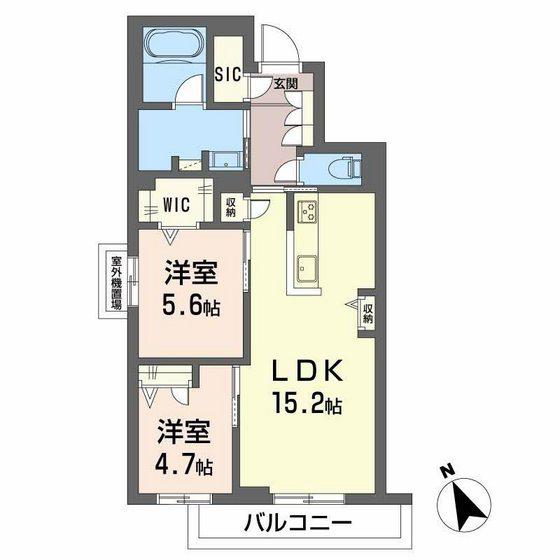 LA MAISON CALME(2LDK/3階)の間取り写真