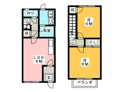 パネスガーデン A棟(2LDK/1階)の間取り写真