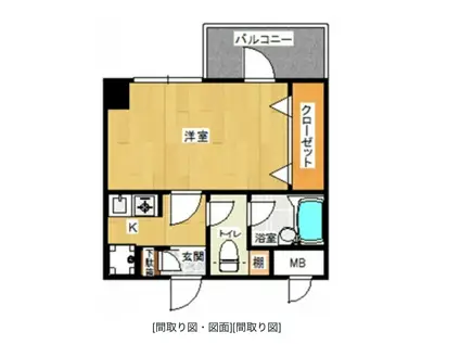 ピュアドームフローリオ博多(1K/8階)の間取り写真