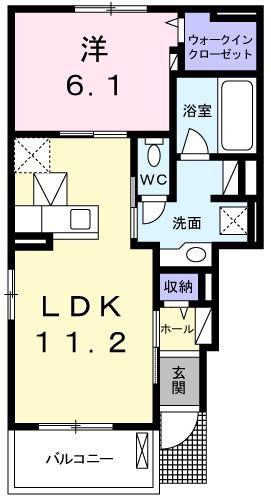 エレガンテ(1LDK/1階)の間取り写真