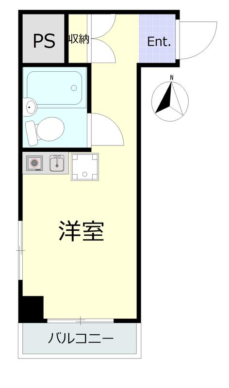 ポートハイム桜木町(ワンルーム/3階)の間取り写真