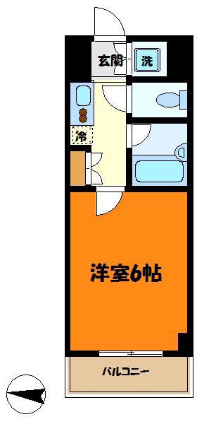 ルーブル武蔵小杉(1K/4階)の間取り写真