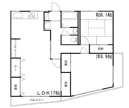 ノーブル大津(2LDK/3階)の間取り写真