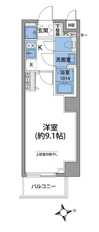 EXCEROSA芝公園 エクセローザ芝公園(1K/6階)の間取り写真