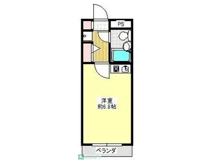 ライオンズマンション清瀬第二(ワンルーム/2階)の間取り写真