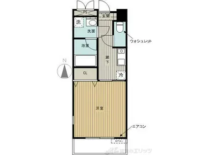 ブロッサム茨木(1K/5階)の間取り写真