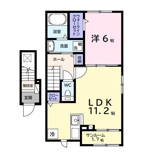 アネックス ワン(1LDK/2階)の間取り写真