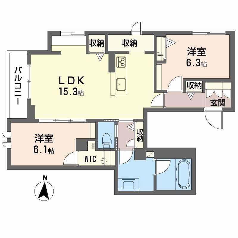オルトペディアA(2LDK/4階)の間取り写真