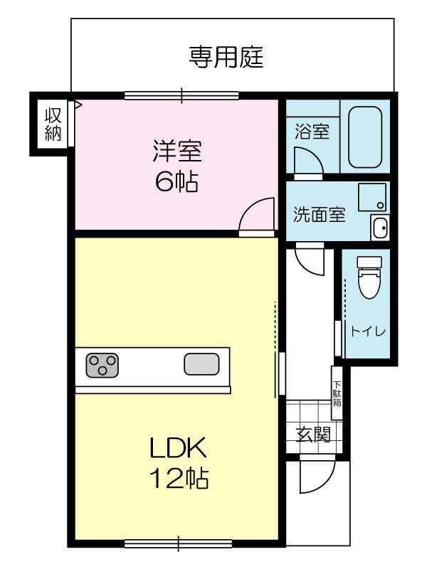 FORESTA(1LDK/1階)の間取り写真