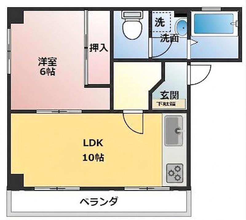 コーポFUJIMI(1LDK/1階)の間取り写真