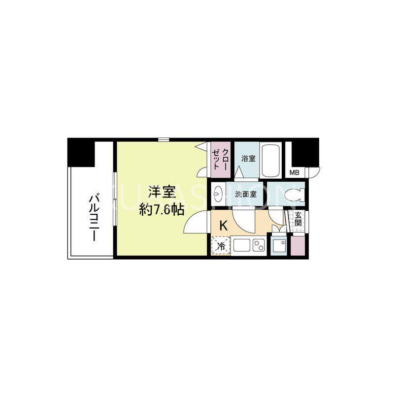 エルフィナ上呉服町(1K/11階)の間取り写真