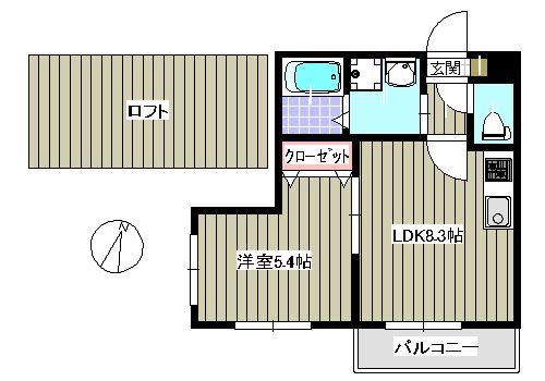 ゆうプラザ別府駅前B棟(1LDK/1階)の間取り写真