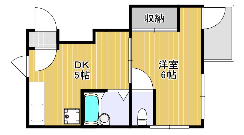 山中ビル(1DK/3階)の間取り写真