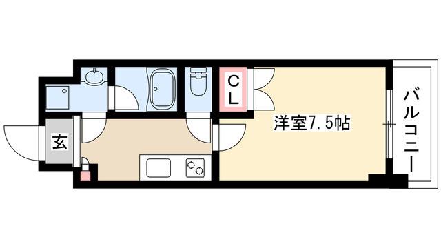アマーレ葵(1K/4階)の間取り写真
