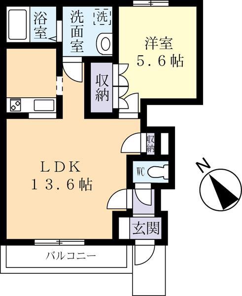 SHELULU(1LDK/1階)の間取り写真
