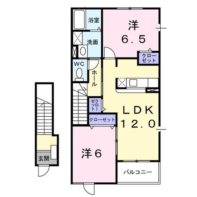 ミーツハウスKOMACHIB(2LDK/2階)の間取り写真