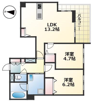 ヴァンベール(2LDK/1階)の間取り写真
