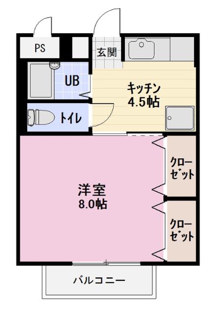 ストーク稲葉B棟(1K/1階)の間取り写真