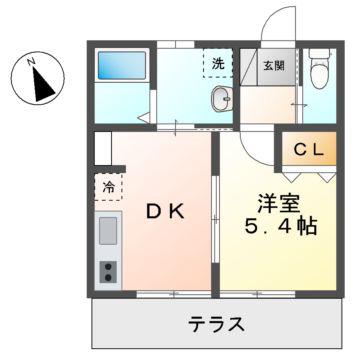 名鉄犬山線 布袋駅 徒歩26分 1階建 築28年(1DK/1階)の間取り写真