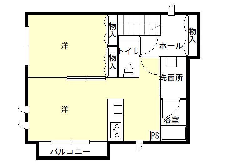 コンフォルトプラス(1LDK/2階)の間取り写真