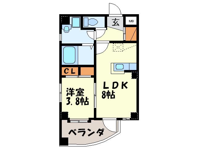ラセーヌ高宮(1LDK/3階)の間取り写真