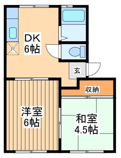 サニーハイツ(2DK/2階)の間取り写真