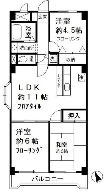 コートM3(3LDK/5階)の間取り写真