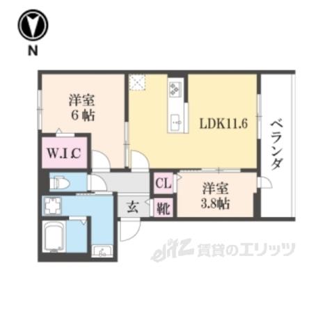 メゾンドアヴェルVI(2LDK/3階)の間取り写真