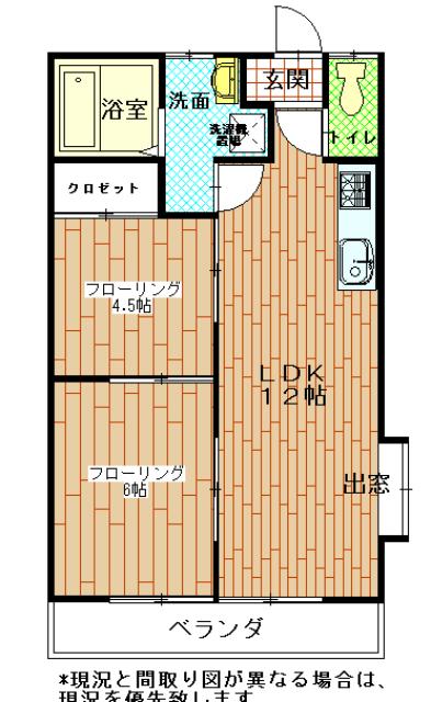 マロンハイツ B(2LDK/2階)の間取り写真