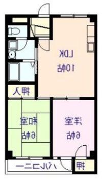 カーサ・デルソール(2LDK/2階)の間取り写真